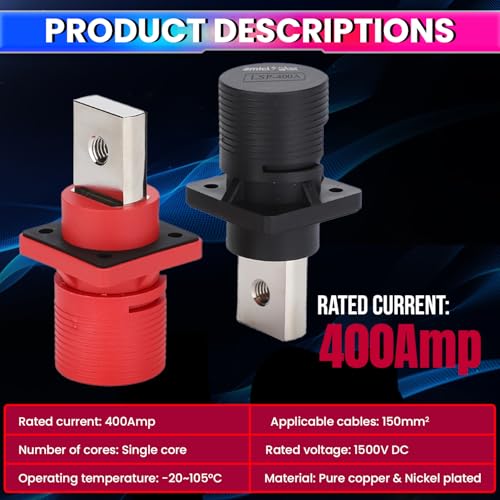 Pure Copper Battery Terminal Connectors – Positive & Negative Set, Supports up to 1500V DC amiciKart c0tmiz-hs.myshopify.com