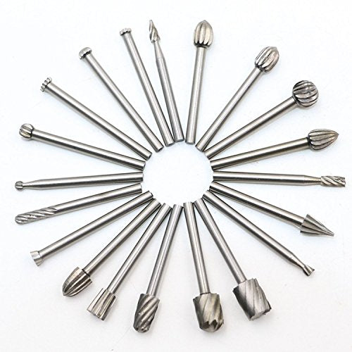 20Pcs Hss Wood Milling Rotary Bits Only - High Speed Steel, Round amiciKart