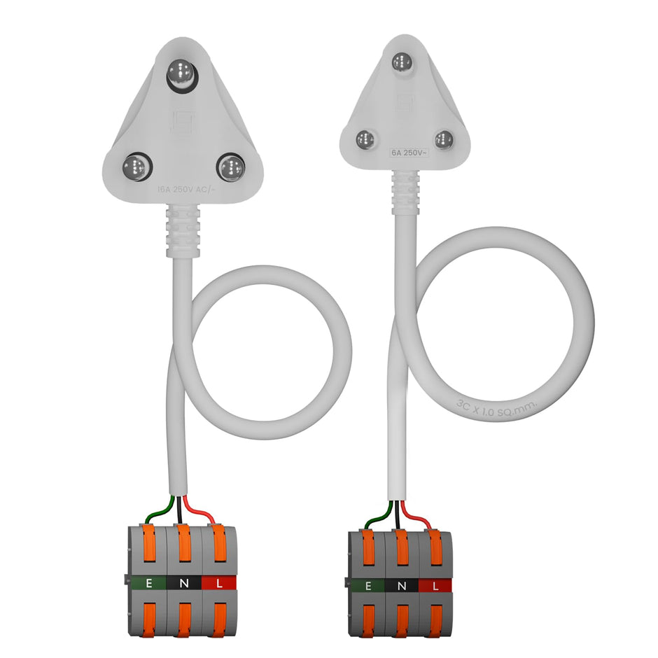 Secure Connect Plug Top with Color-Coded Wire Connector – 16A & 6A
