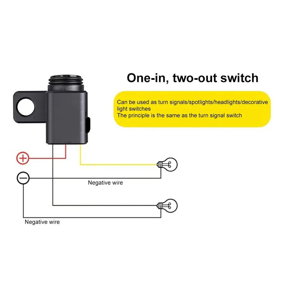 12V 16A Motorcycle Mirror-Mount Switch- Waterproof Bike Switch for Fog-Lamps, Headlight