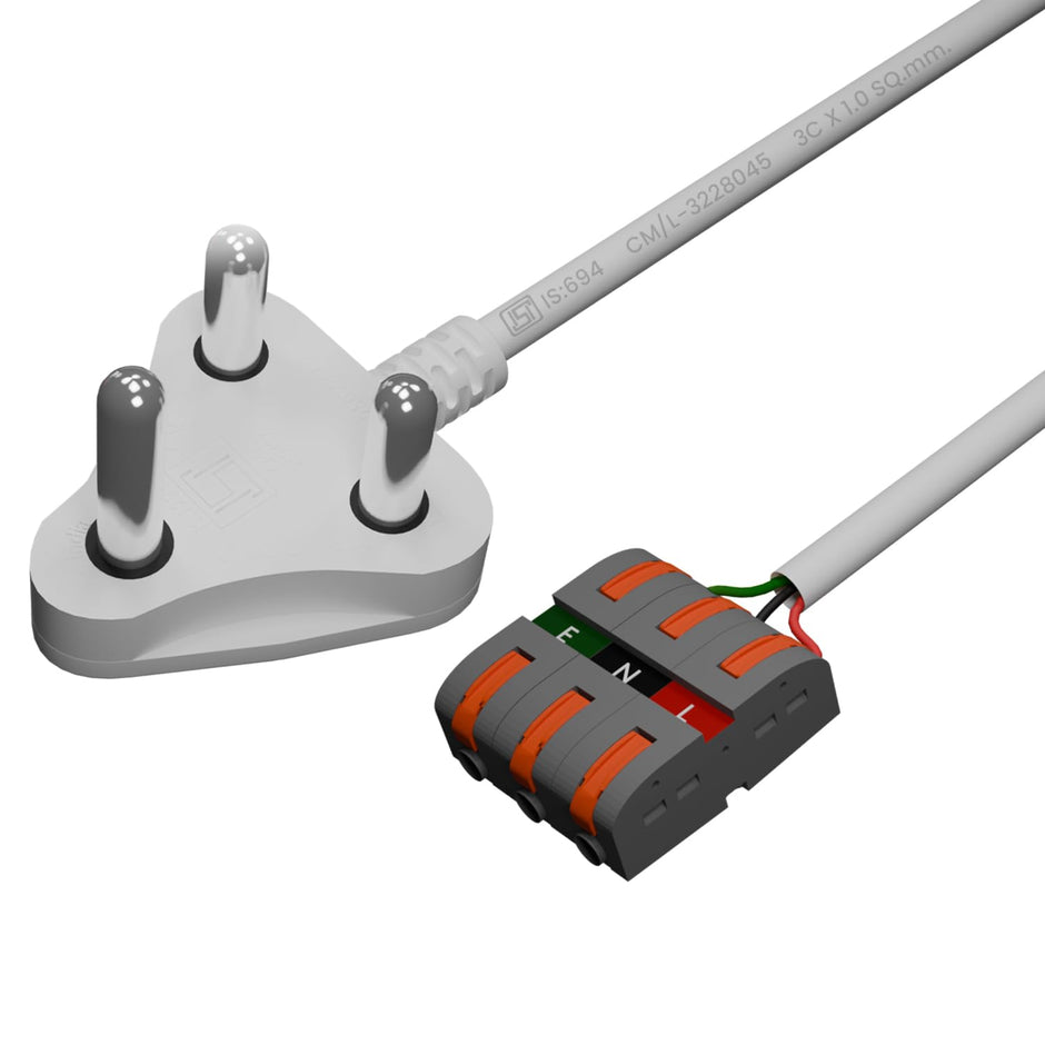 Secure Connect Plug Top with Color Coded Wire Connector (6Amp, 230 VAC)