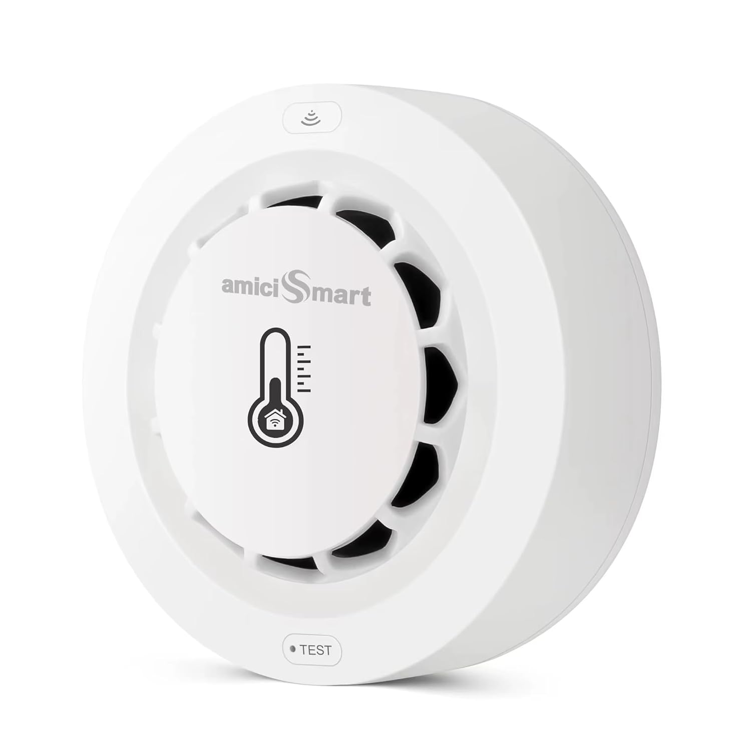 WiFi Smart Smoke Detector with App Alerts, 80dB Alarm & Temp/Humidity Monitor