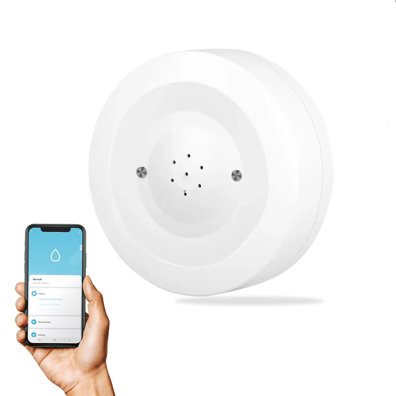 Water Leakage Sensor, WiFi Water Leak Detector with 80dB Loud Alarm and SmartLife Mobile App amiciKart