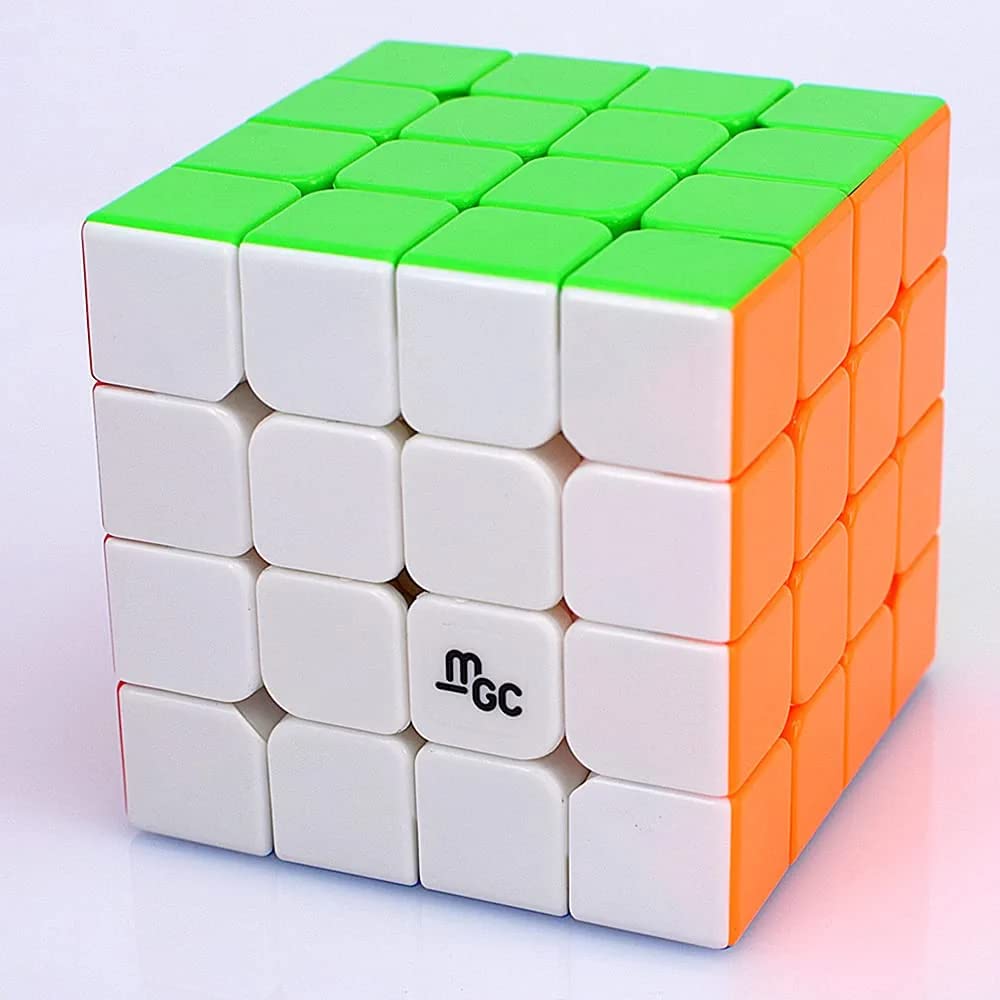 Magic Cube, MGC Professional Grade Sticker-Less & Magnetic Speed Cube with Smooth Turning, Color Matching Puzzle for Kids, Adults (4x4) amiciKart
