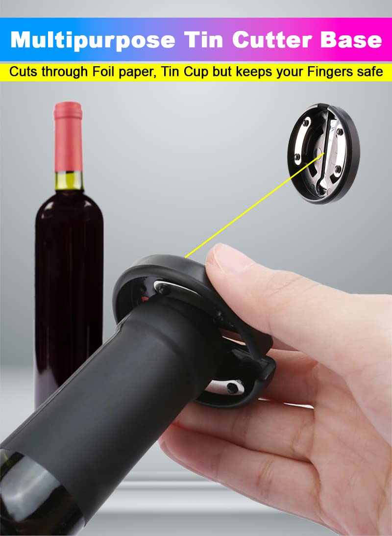 Electric Wine Bottle Opener, Automatic Corkscrew Opener with Foil Cutter
