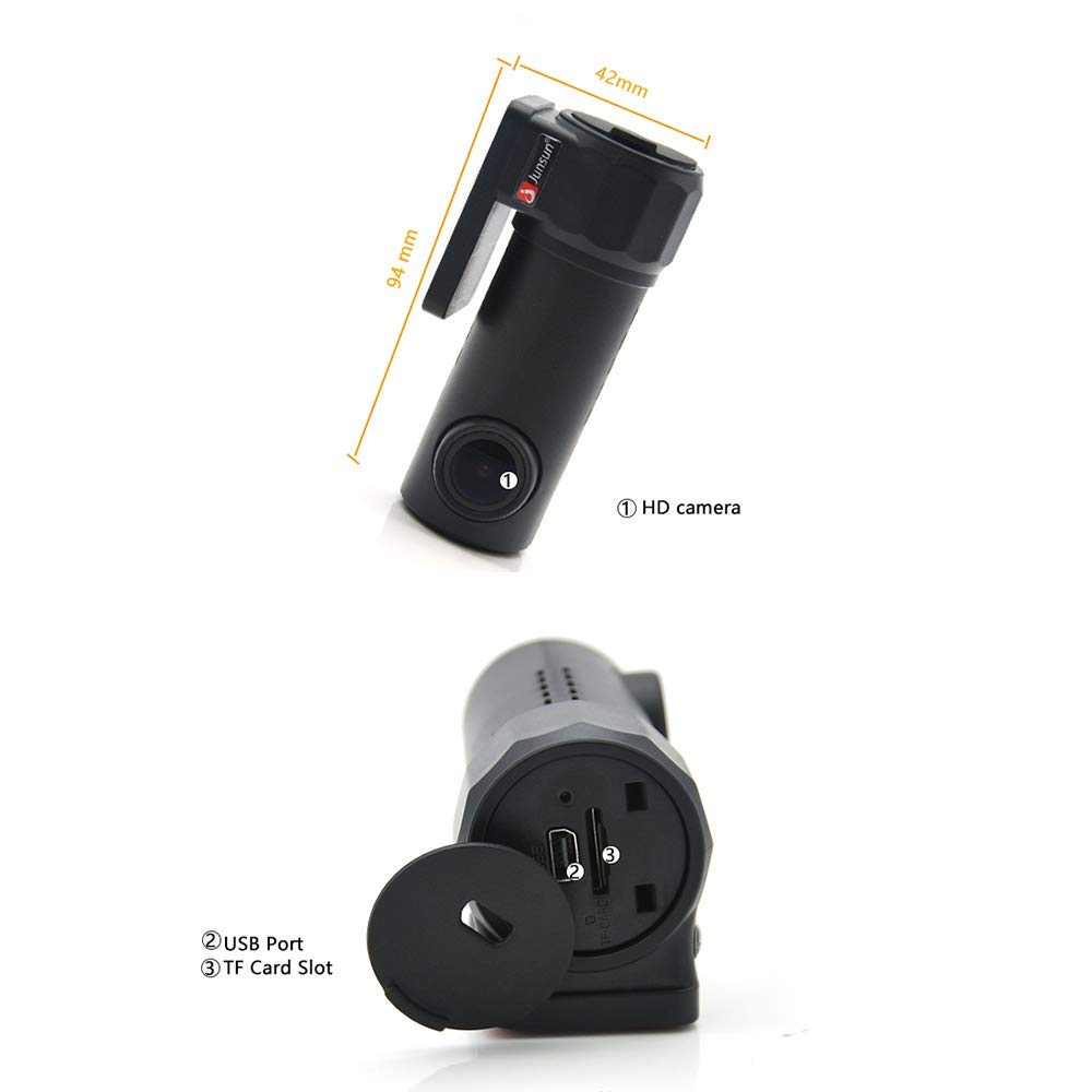 Junsun WiFi Smart Car DVR Wrieless Dash Cam Camera App Control with 150 Degree Wide Angle 30fps Auto Recorder G-Sensor Support amiciKart