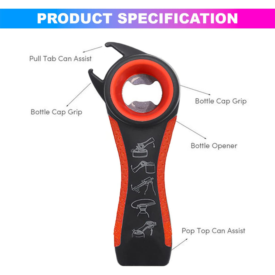 5-in-1 Bottle Opener - Versatile Multi-Function Tool for Twist-Off Caps, Metal Caps, Jar Lids and Cans amiciKart c0tmiz-hs.myshopify.com