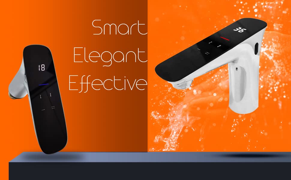 Touchless Faucet, Thermostatic Water Mixer Tap with Digital Display Adjustable Temperature and Flow Control, Automatic Hot Cold Water Mixing Tap amiciKart