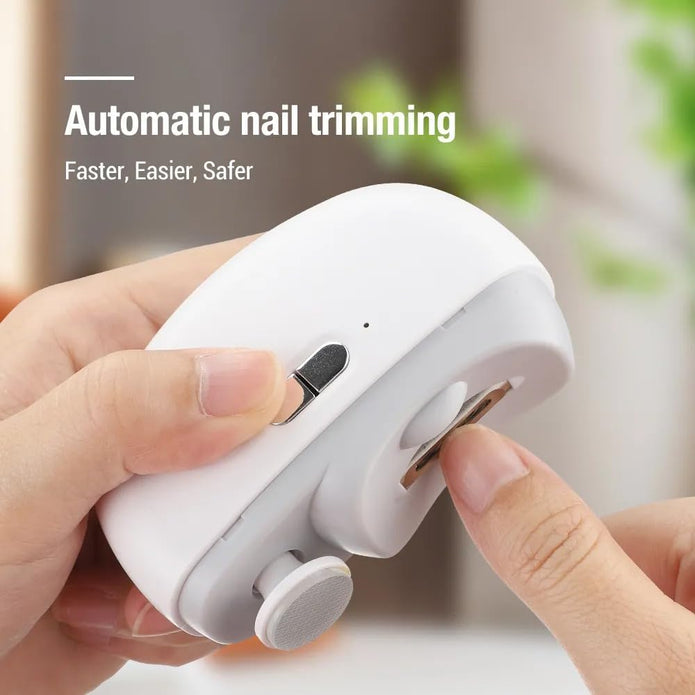 2-in-1 Electric Nail Polisher & Rechargeable Nail Cutter for Baby and Adult Dual Speed, Auto Shut & Built-in Nail Collector