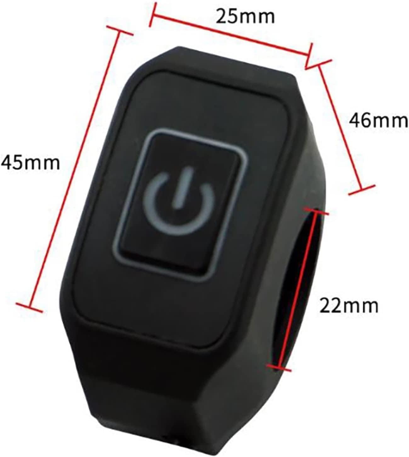 12V 22mm Motorcycle Handlebar Switch - Waterproof Pressure Control Button with LED Light