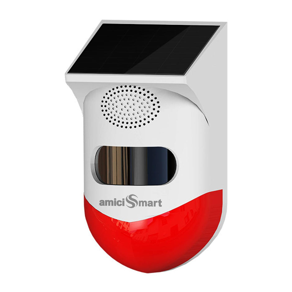 WiFi Motion Sensor Alarm with Solar Charging – Smart PIR Siren, Remote & App Control