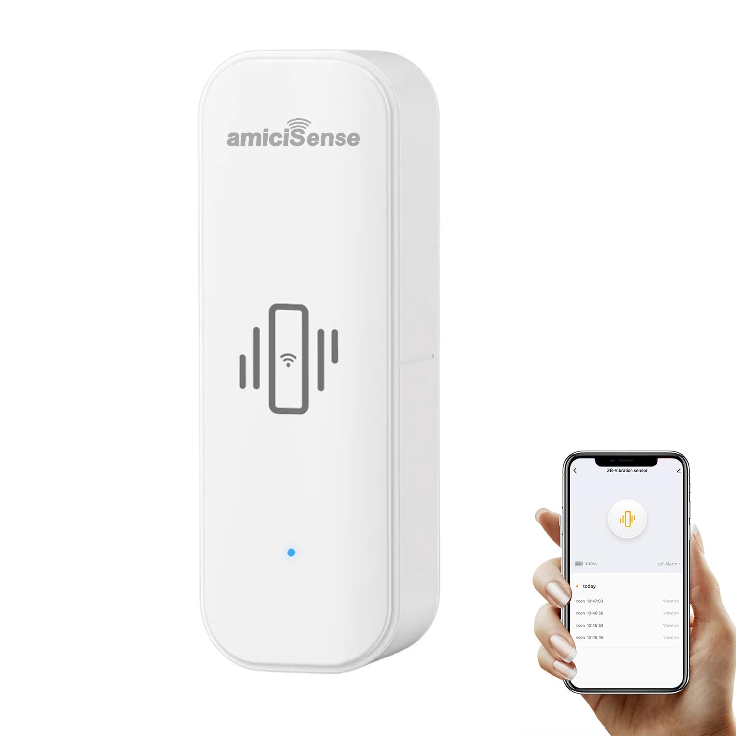 WiFi Vibration Sensor – Real-Time Notification Alerts, Adjustable Sensitivity, SmartLife App Support