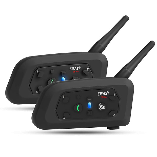 EJEAS V6Pro Motorcycle Bluetooth Intercom for 6 Riders, Motorbike Bluetooth Headset With Noise Reduction