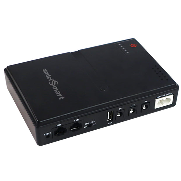 10400mAh Mini UPS for WiFi Routers, CCTV, USB & POE Devices | Smart Power Backup with Surge Protection