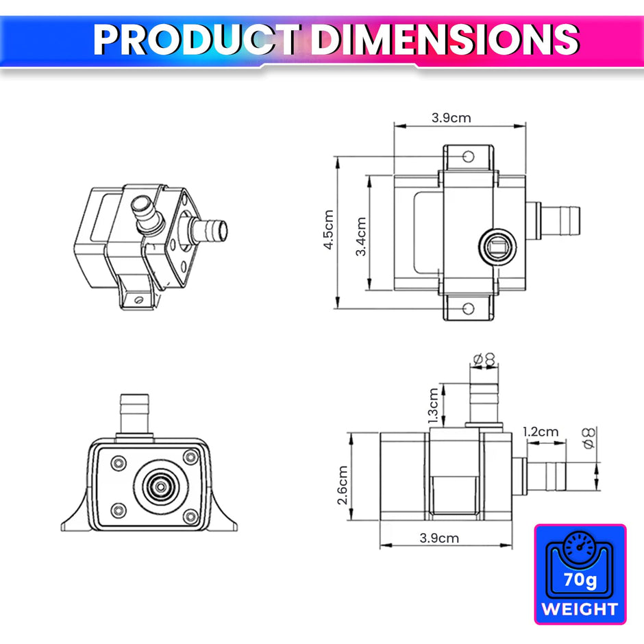 12V DC Brushless Submersible Water Pump, 4.8W Motor 240LPH Flow Rate, 3M Lift Height & Ultra-Quiet Operation amiciKart c0tmiz-hs.myshopify.com