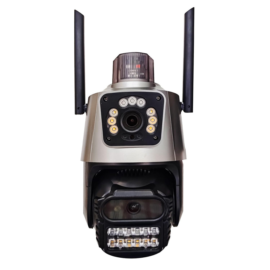 Dual Camera CCTV, 4K+4K HD Security Camera with Built-in Alarm, Motion Detection
