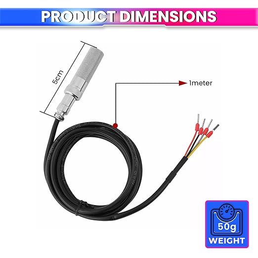 Digital Temperature & Humidity Sensor Probe – RS485 Modbus RTU Waterproof Transmitter