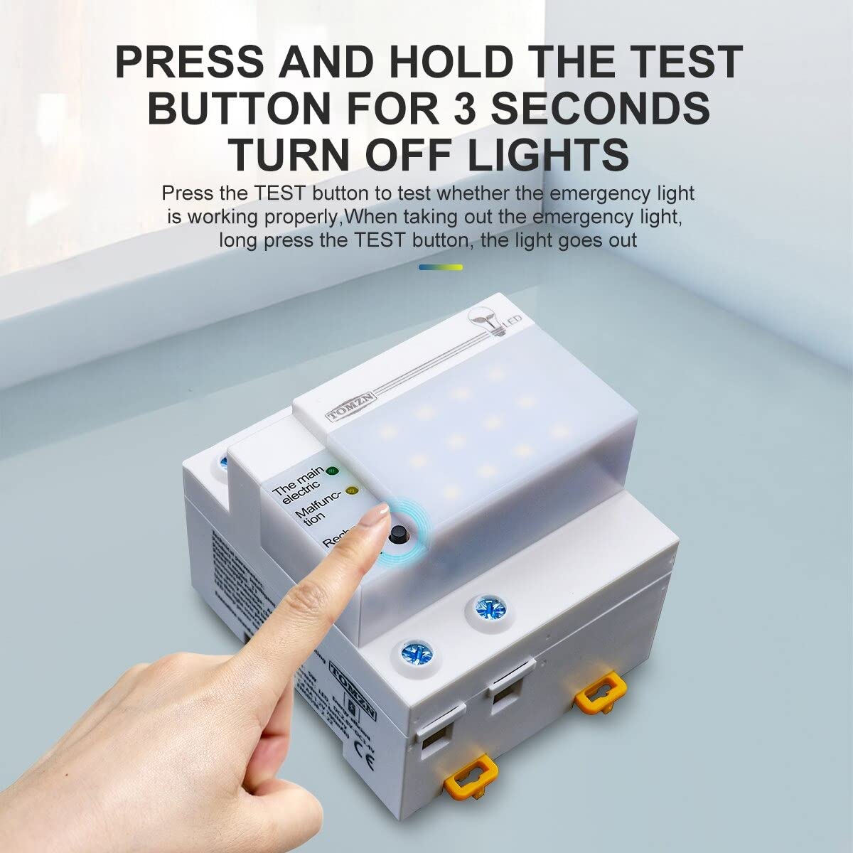 230V Emergency Light, Auto Rechargeable LED Light for Fuse Box, Electric Panels