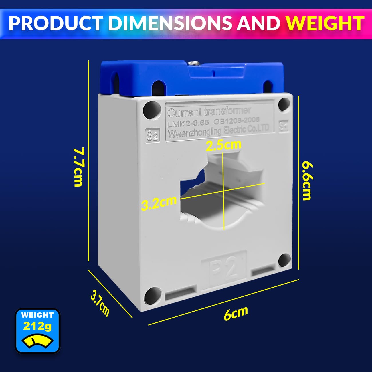Industrial Grade Current Transformer CT Coil 300/5A (Class 0.5) 0.66kV Rated Voltage