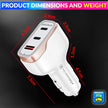 138W Car Charger with PD 3.0/PPS, 105W Dual PD Charging Port, and 18W USB-A QC 3.0 Port