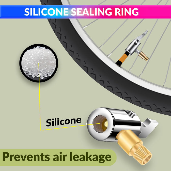 Universal Air Pump Nozzle for Inflator, Clip-Type Valve Adapter for Inflation & Deflation Leak-Proof Zinc-Alloy Connector