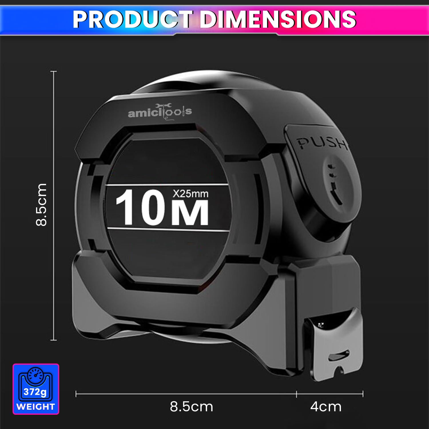 10m Auto-Locking Measuring Tape – Heavy-Duty Steel Tape with Smooth Retraction (cm Scale Only) amiciKart c0tmiz-hs.myshopify.com