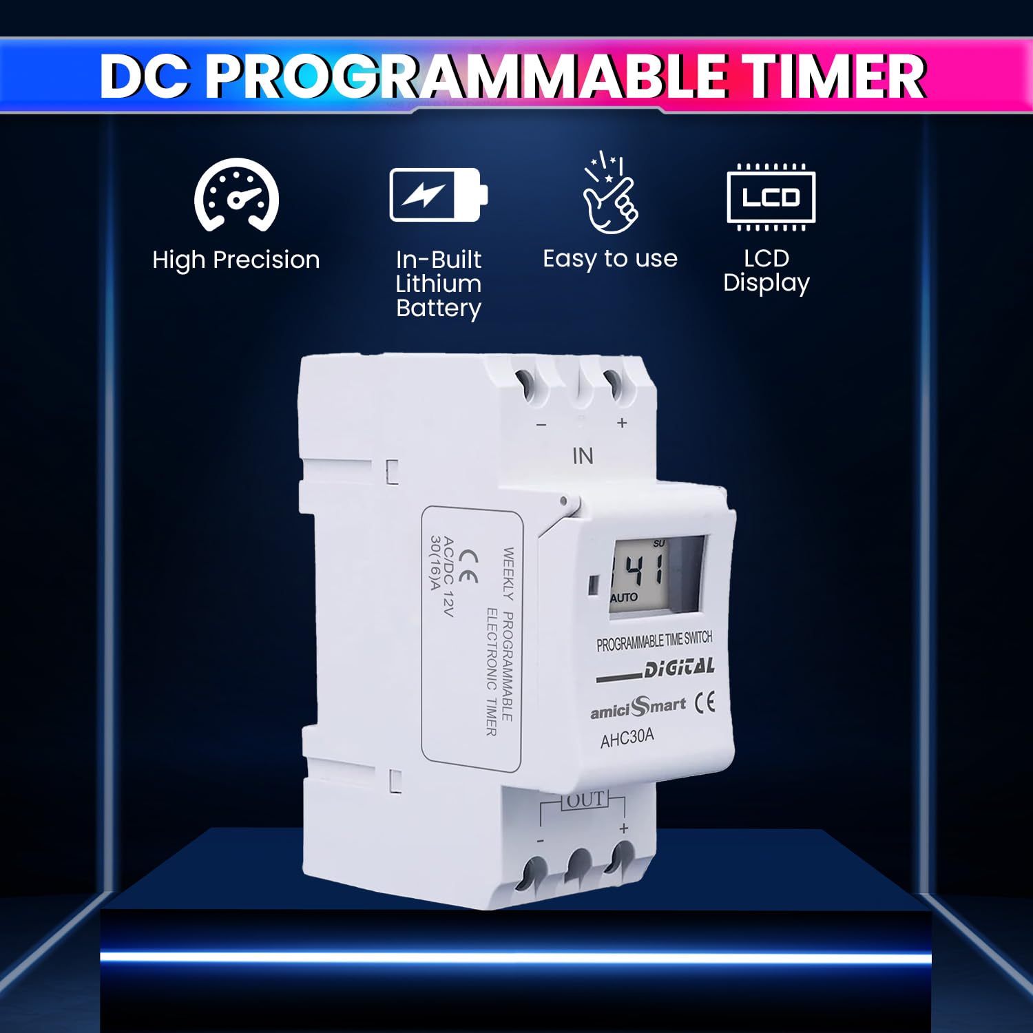 4-in-1 Digital Timer Switch Relay – Programmable 7-Day, Countdown, Pulse & Cycle, DIN Rail