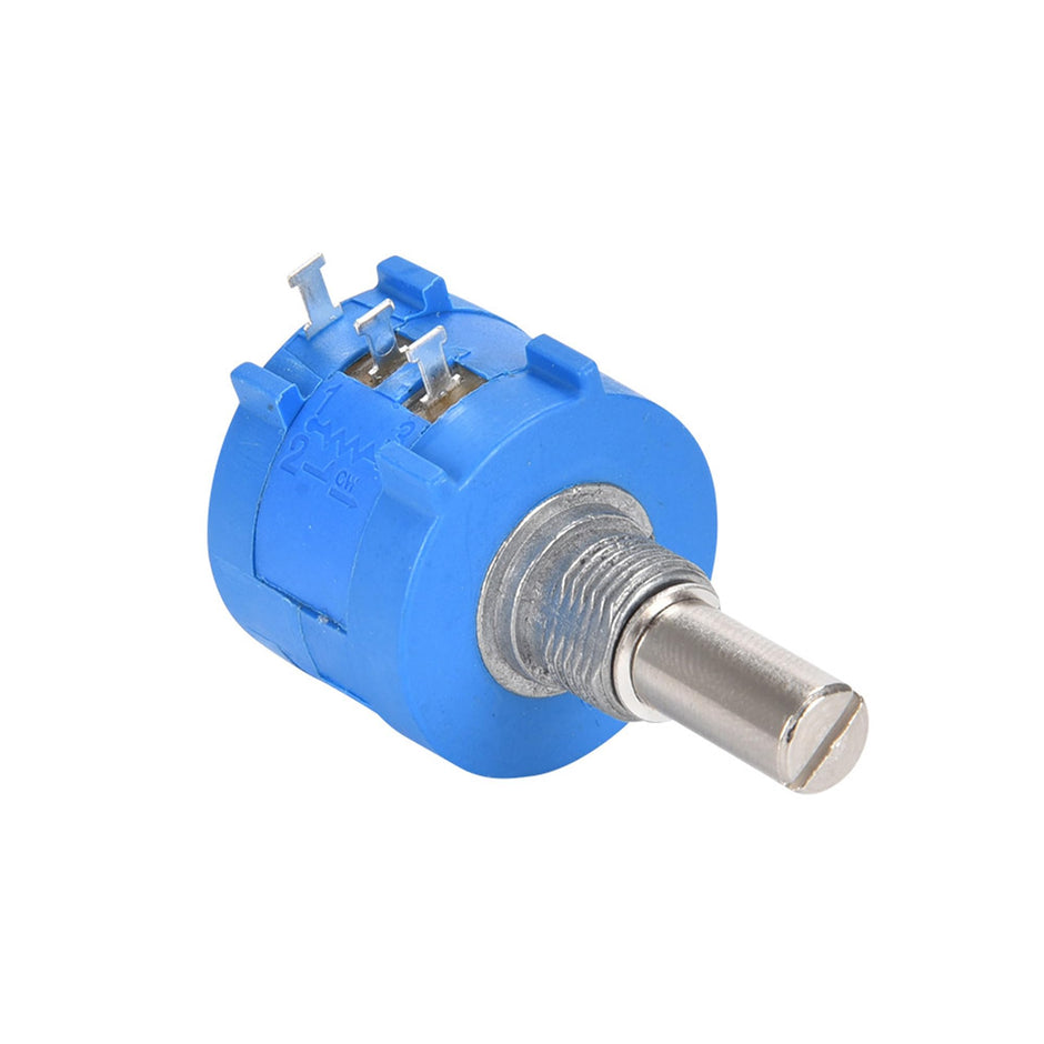 20K Ohm Precision 10-Turn Multiturn Potentiometer ±5% Tolerance, ±50ppm/°C Stability, Long-Life Metal Shaft Variable Resistor
