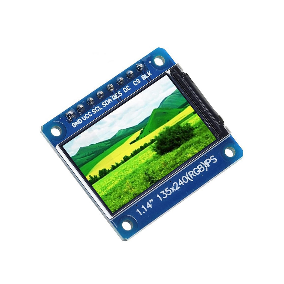 1.14 Inch IPS Full-Color TFT Display Module ST7789 Driver IC, 3.3V 8-Pin 4-Wire SPI Interface LCD Screen for Ardiuino, ESP32