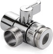 Tap Diverter Valve Faucet Splitter, Water Tap Connector with F22 Input with M24 Adapter