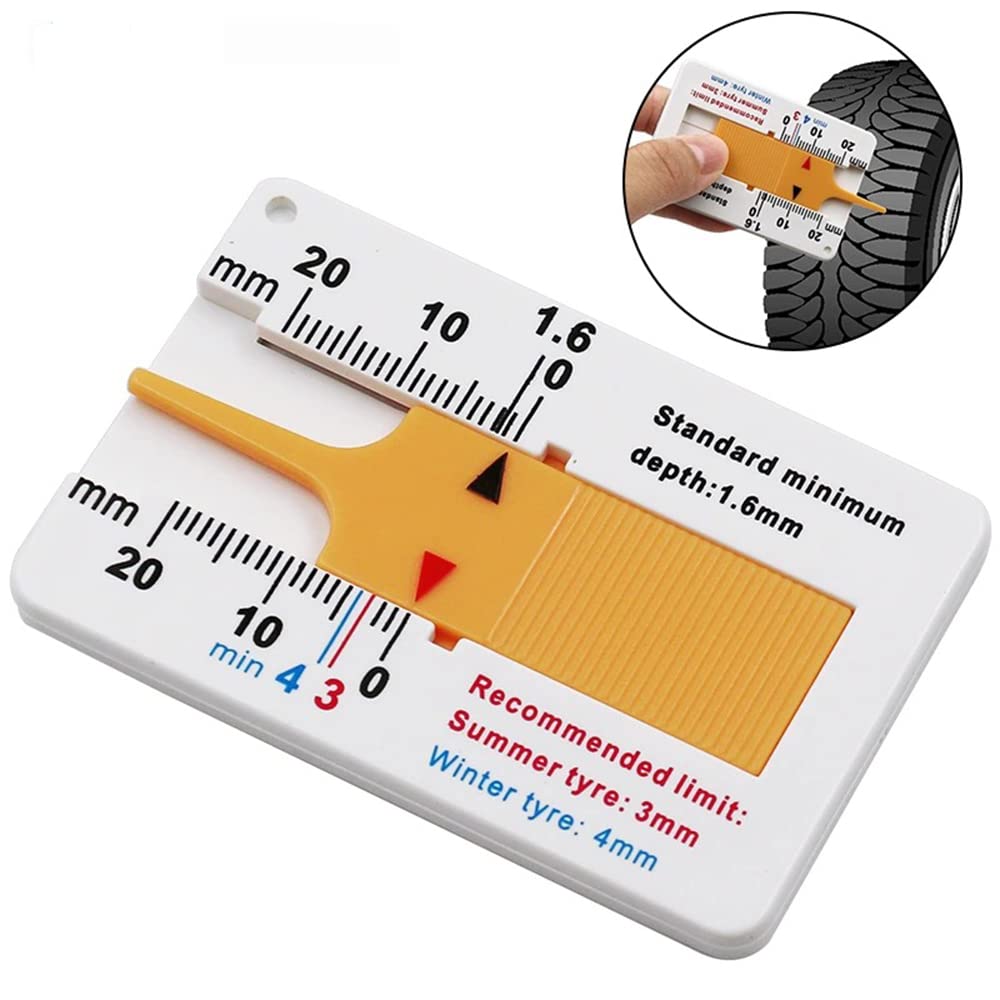 amiciTools Tyre Thread Measuring Gauge, 0~20mm Depth Gauge for Car Bike Wheel