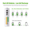 EBL 2800mAh AA Rechargeable Batteries – High Capacity Ni-MH Batteries, Pack of 4