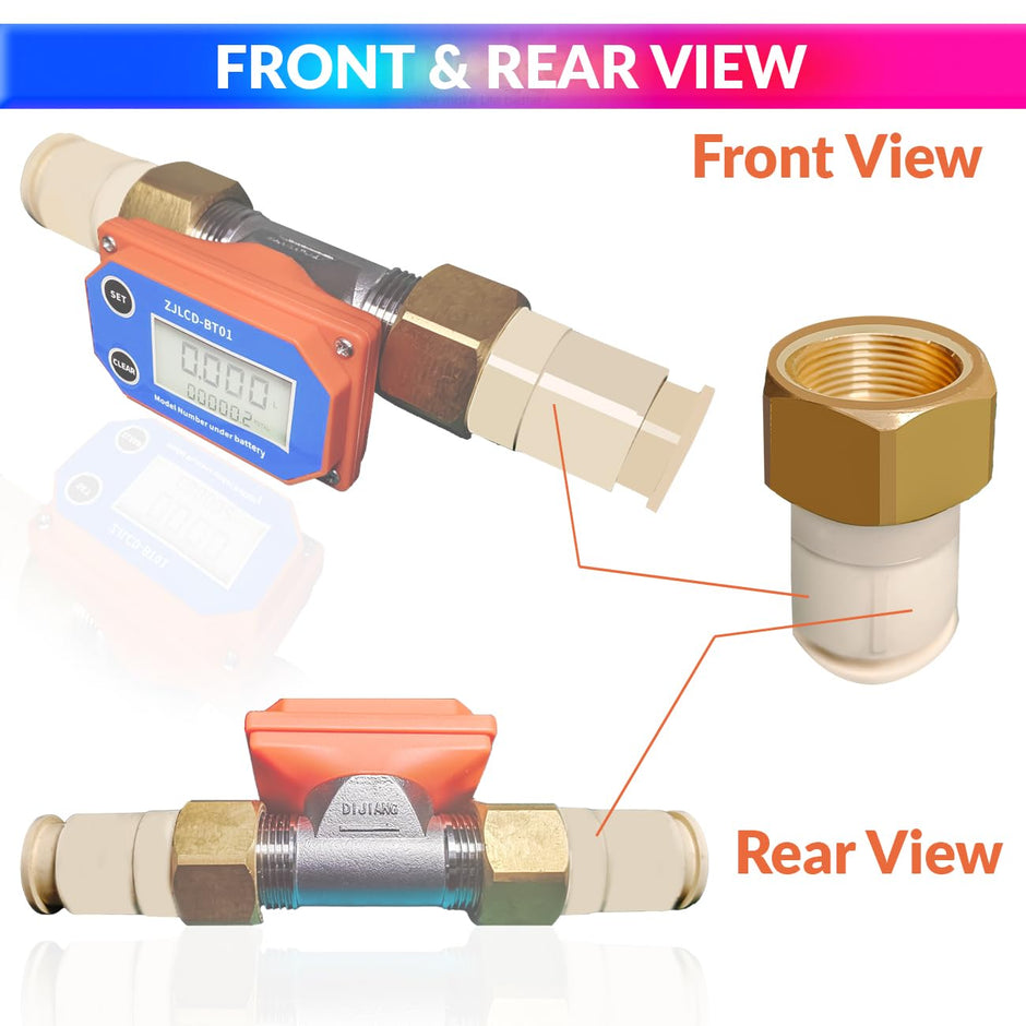 Water Pipe Connector, 1 Inch Brass Female Thread Adapter with 3/4 Inch Bush Attachment