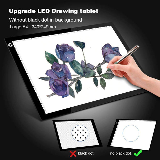 Ultra-Thin Portable LED Drawing Board A4 Size Tracing Board USB Powered amiciKart