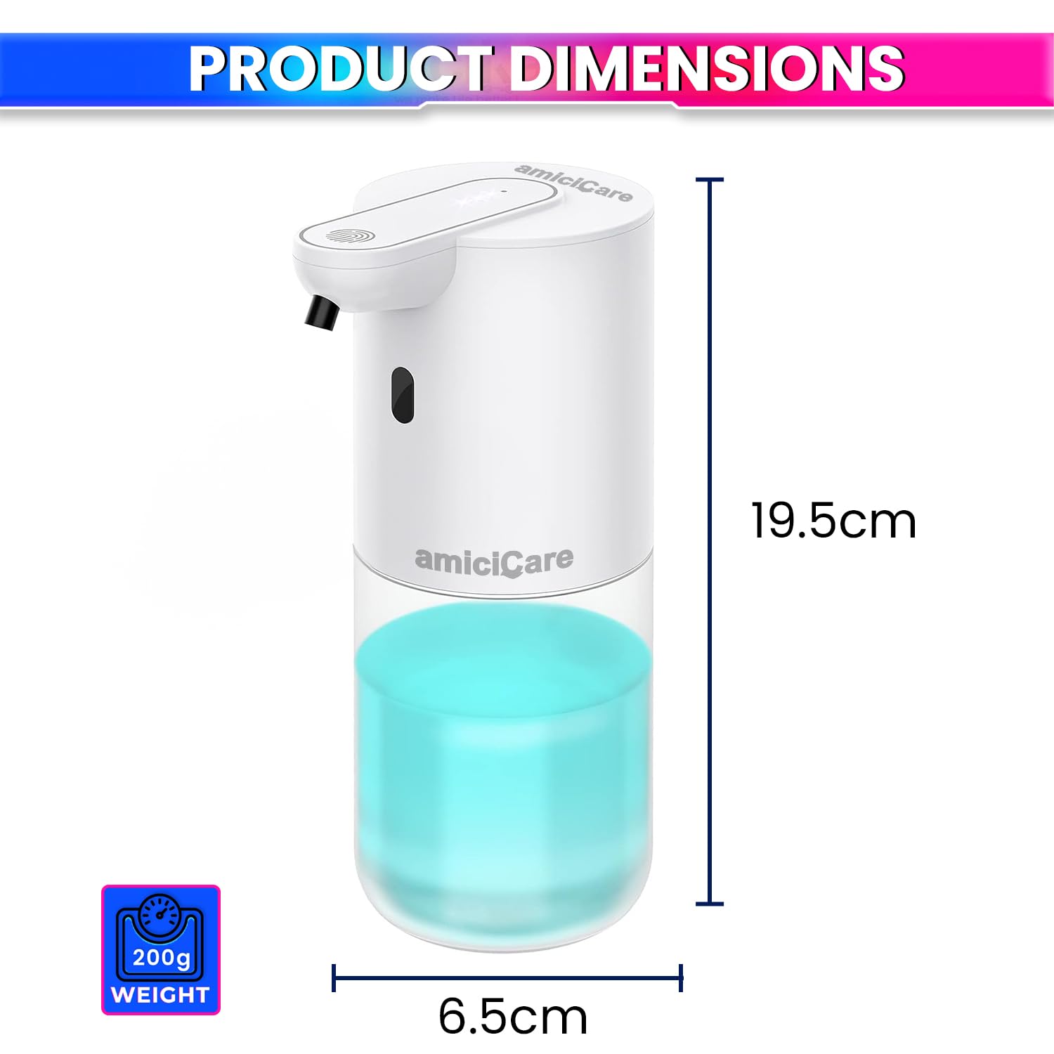Touchless Foam Soap Dispenser - Type-C Rechargeable | 4 Modes | 0.25 Sec Dispensing Speed | IP65 Rated with No-Screw Mounting (400ml)