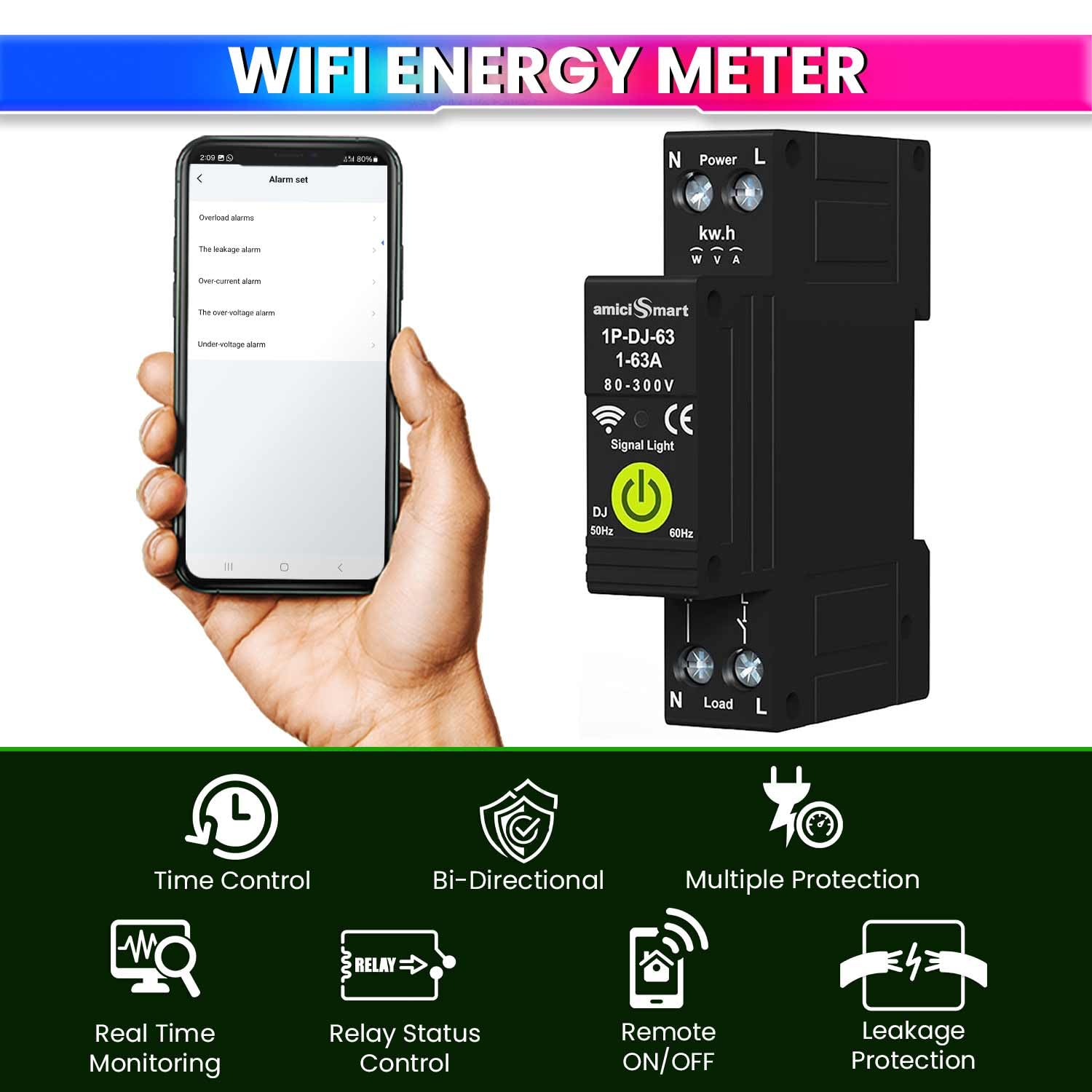 Wi-Fi Smart Timer Switch Energy Monitoring with App Control, Power Scheduling for Electricity Usage