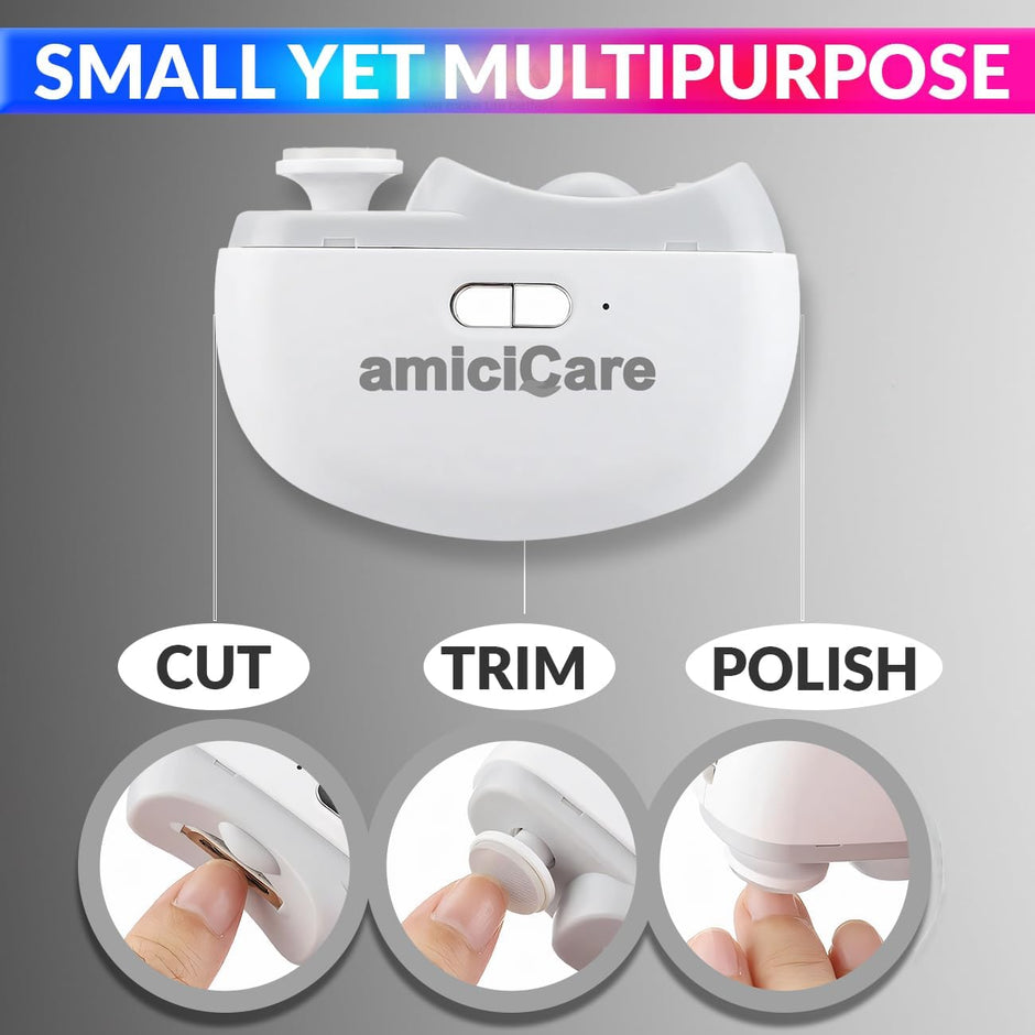 2 in 1 Electric Nail Polisher, Dual Speed Rechargeable Nail Cutter for Baby and Adult