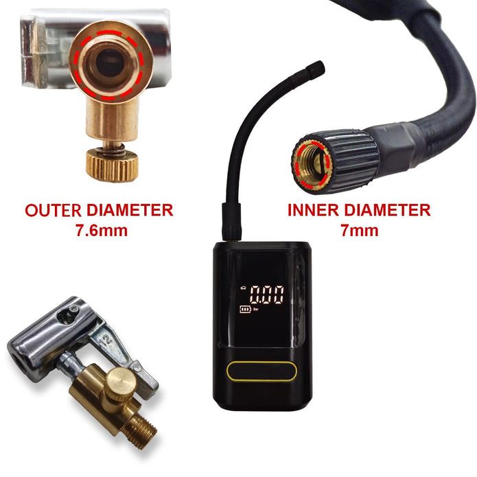 Universal Air Pump Nozzle for Inflator, Clip-Type Valve Adapter for Inflation & Deflation Leak-Proof Zinc-Alloy Connector