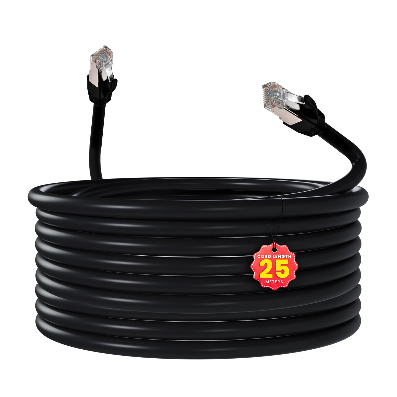 Cat 8 Ethernet Cable with 22AWG Solid Core 25 Meter 40Gbps Ultra High-Speed LAN Cable