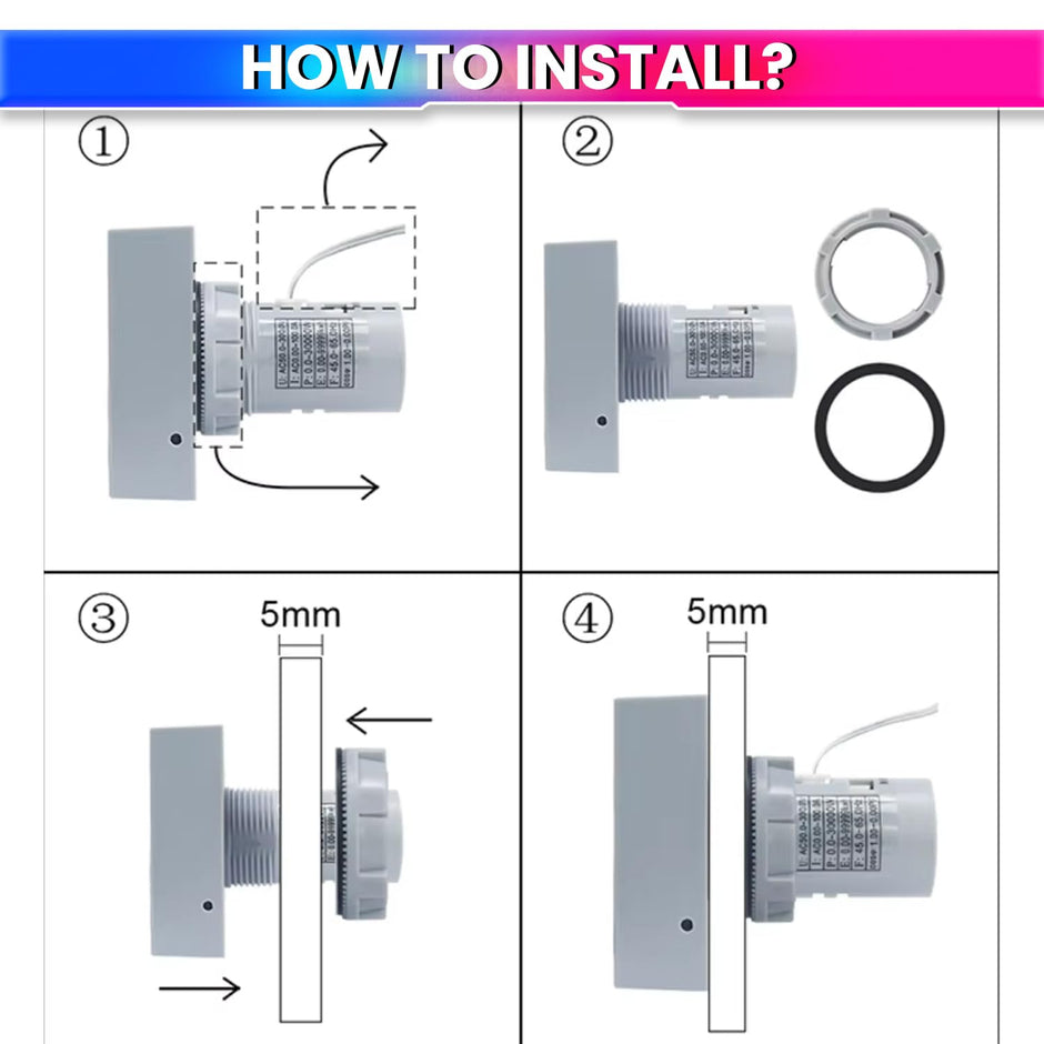 Multi-Function Digital Power Meter | Voltmeter, Ammeter, kWh, Power, Frequency & PF Monitor amiciKart