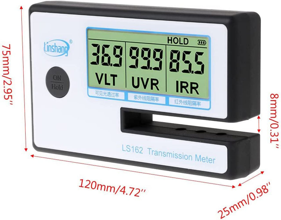 Light Transmission Meter, 8mm Glass Tint Tester with VLT, UVR & IRR, 4×AAA Batteries Included amiciKart c0tmiz-hs.myshopify.com