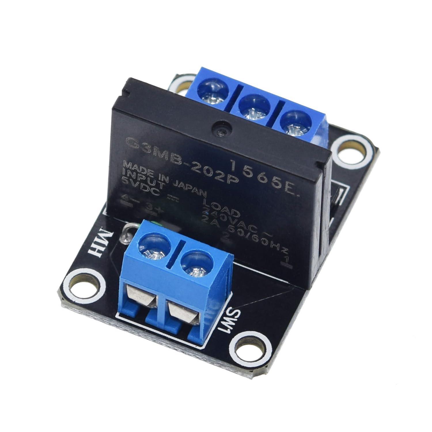 5V Relay 1-Channel Module Solid State Relay Board 240V 2A AC Load Control Compatible with Arduino, Raspberry Pi & ESP32