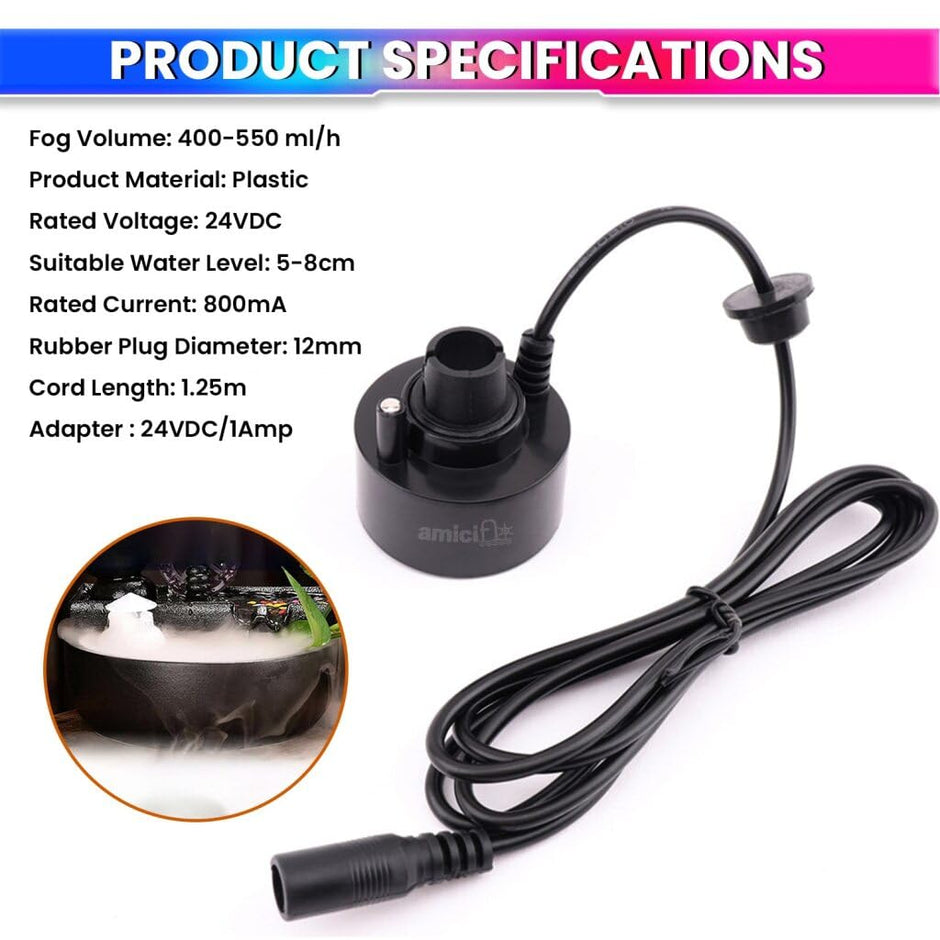 Ultrasonic Mist Maker Fogger Atomizer Spray Machine With Auto Shut-Off For Parties & Function