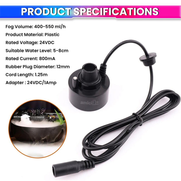 Ultrasonic Mist Maker Fogger Atomizer Spray Machine With Auto Shut-Off For Parties & Function