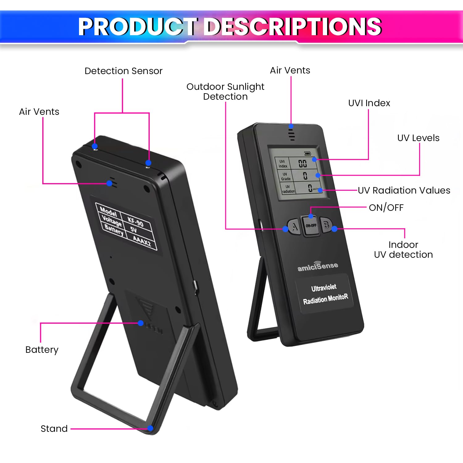 UV Radiation Detector – 350–380nm Range, Ultraviolet Light Tester for Safe Radiation Monitoring amiciKart c0tmiz-hs.myshopify.com