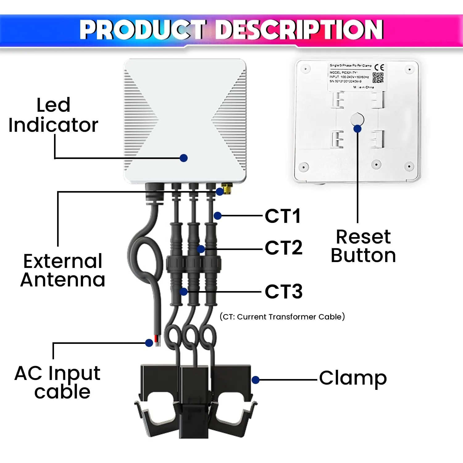 3-Phase WIFI Power Monitoring Device with SmartLife App Connectivity and 3-200A External CT for Real-Time Energy Tracking My Store  c0tmiz-hs.myshopify.com