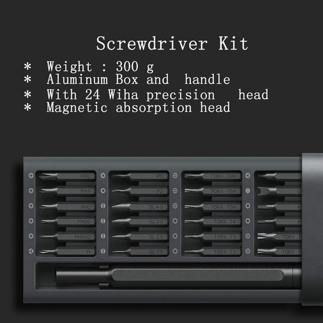 amiciTools 24 in 1 Precision Screwdriver Set S2 Steel Multi-Purpose Magnetic Bits with Smart Case
