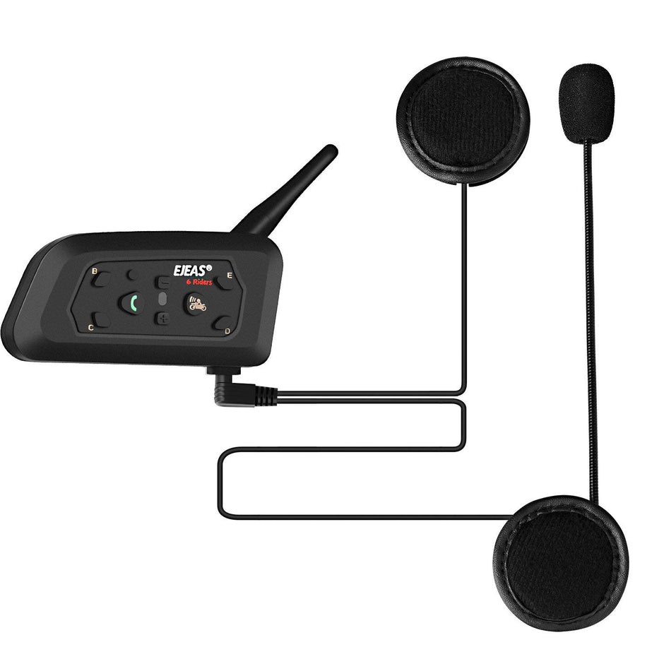 VNETPHONE Vnetphone V6 Waterproof Full Duplex 2-Way Audio Motorcycle Bluetooth Intercom On Ear Headset With Advanced Noise Control