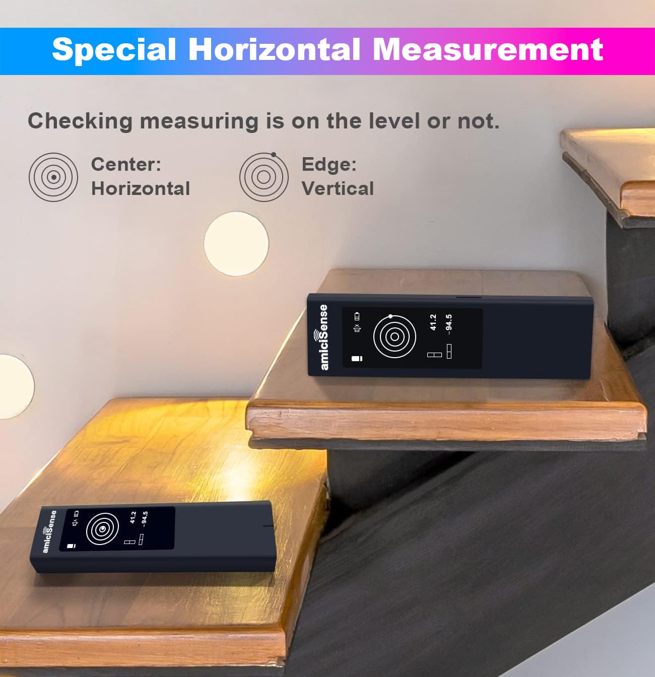 amiciSense Laser Distance Meter with Touch Display - 40m Digital Ruler with Type-C Charging, Multi-Measurement Modes (Area,Length,Volume,Angle,etc.)