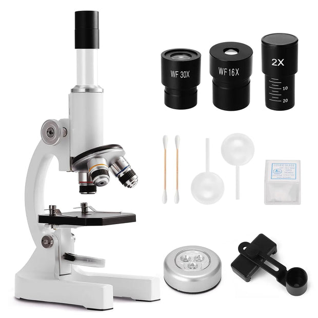 2400X Monocular Optical Microscope with Multiple Objective Lenses amiciKart